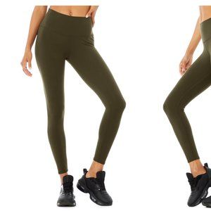 Alo Yoga 7/8 High-Waist Airbush Legging Dark Olive Small